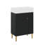 Petit meuble-lavabo 21,6 po avec lavabo en céramique, meuble-lavabo autoportant avec porte à fermeture en douceur, rangement sur le côté droit-330648943