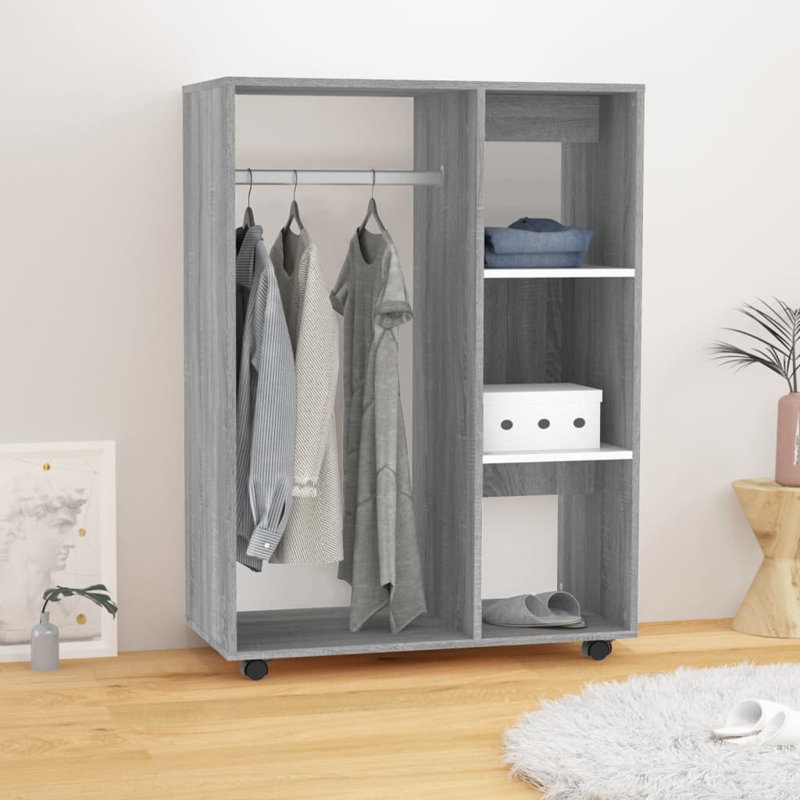 Ayanda Manufactured Wood Wardrobe, Grey Sonoma