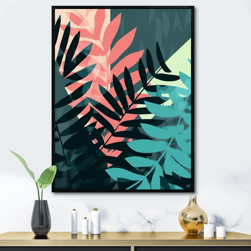 Garett Harmonious Ferns IV sur impression sur toile, H 20 po x l 12 po x P 1 po, Cadre flottant noir