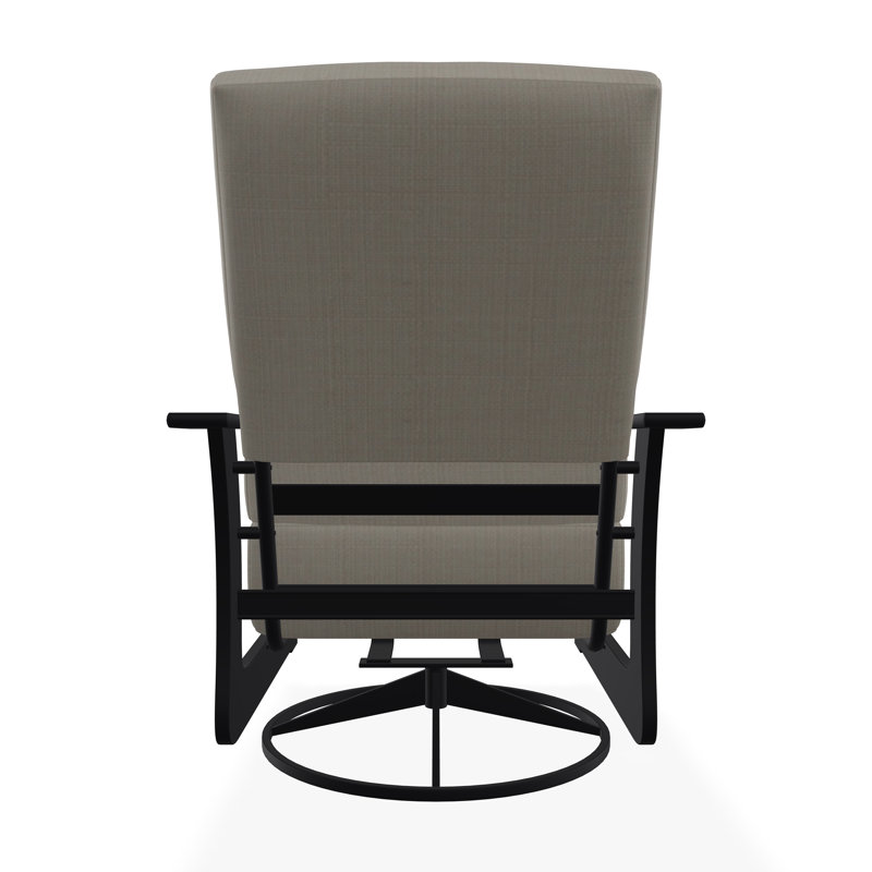 St. Catherine Marine Grade Polymer Deep Seating Cushion Swivel Rocker, Black, Stone Linen