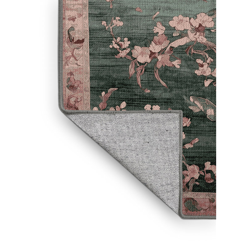 Machine Washable Gray Area Rug, Square 5'