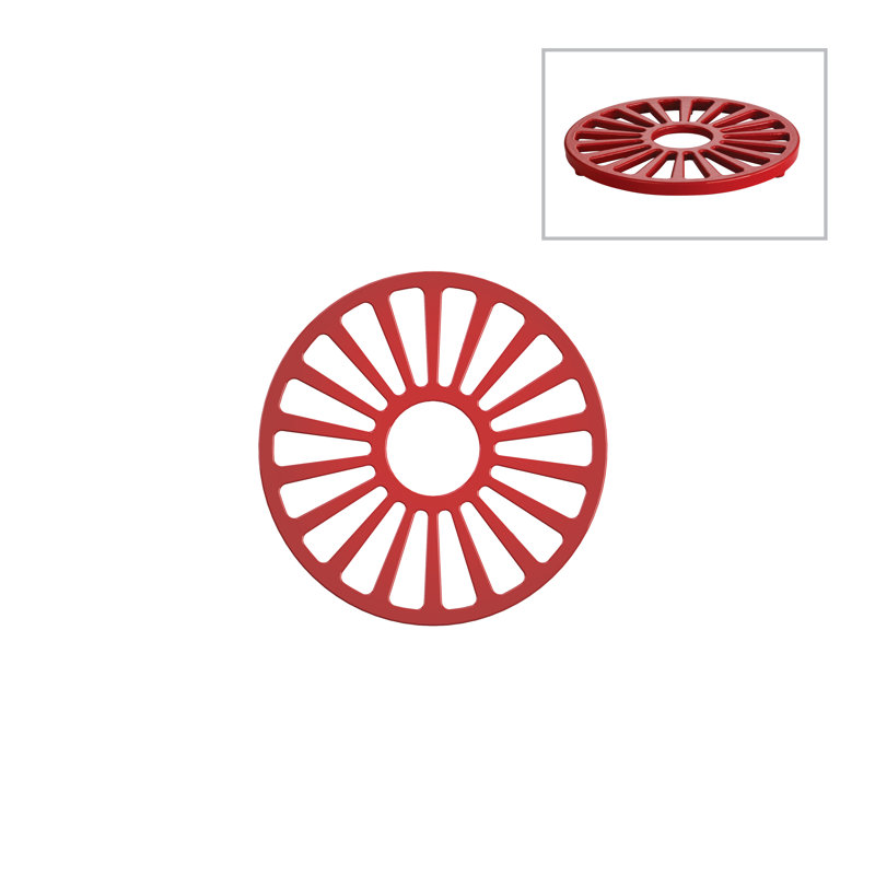 Gradated Red Round Enameled Cast Iron Trivet