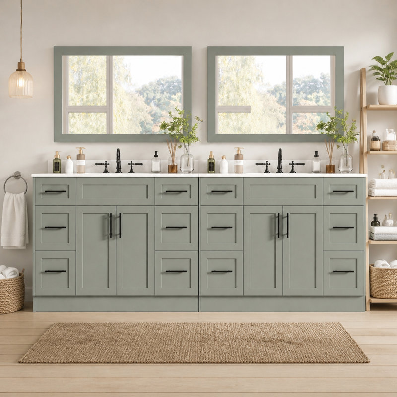 Freestanding Standard With Resin Top, Sage Green