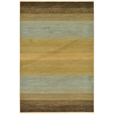 Tapis rayé beige Simsbury
