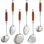 Professional 6-Piece Stainless Steel Kitchen Utensils Set With Wood Handle - Spatula, Spoon, Ladle, Skimmer, Slotted Spoon, Pasta Server For Cooking And Serving