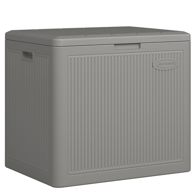 Suncast 22 Gallons Gallon Water Resistant Resin Deck Box in Dove Gray