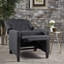 Fauteuil classique en tissu gris foncé à dossier poussoir gris confortable
