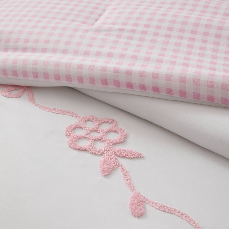 Ensemble de literie pour lit simple rose TG