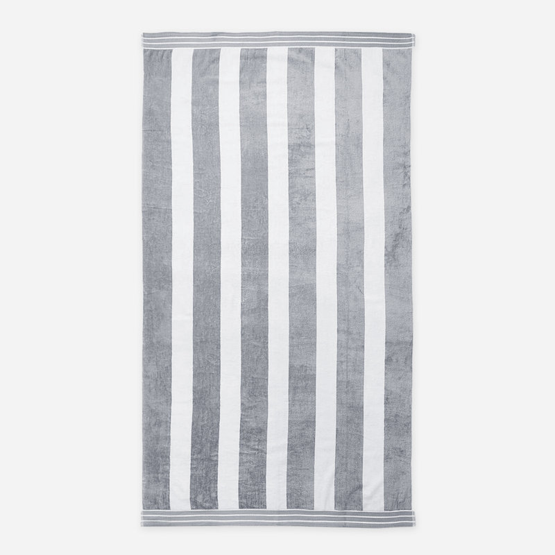 Jorah Large Cabana Stripe Beach Towel, Grey