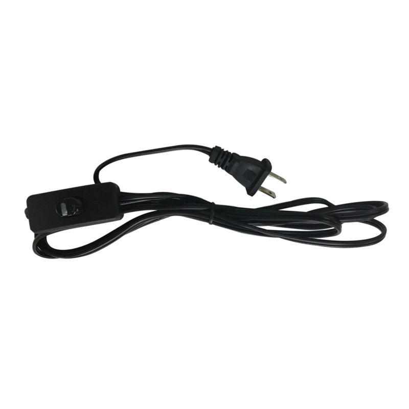 Inline Toggle Switch Replacement Lamp Cord, Black
