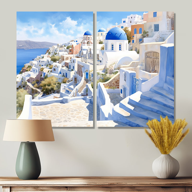 Décoration murale Grecque Santorini Odyssey II - Grande Grèce, H 36 po x l 48 po, Toile tendue, Ne s’applique pas