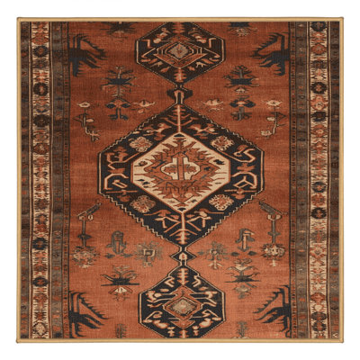 Machine Washable Persian Brown Area Rug