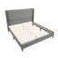 Ensemble de chambre à coucher rembourrée 3 pièces Yordanov, lit plateforme à oreilles avec deux tables de chevet-656130385-661546036