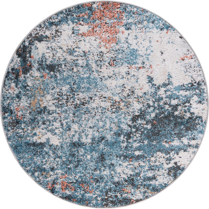 Abstract Indoor Rug, Round 3'3"