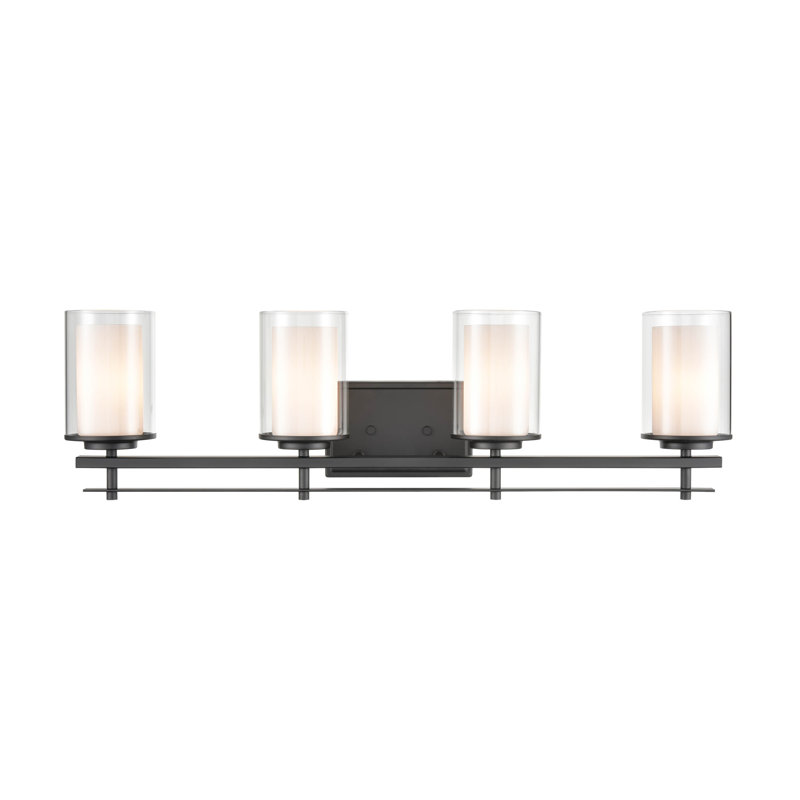 Éclairage pour salle de bain 4 lumières Catalin, Noir mat