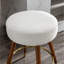 Tabouret pivotant à 360 ° à hauteur de comptoir - Mid-Century moderne, revêtement blanc Boucle, revêtement de couleur bois en blanc, bois, salle à manger Passion