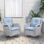 Chaise d'extérieur en osier / rotin avec coussins Lucama-1432741734-1413351502