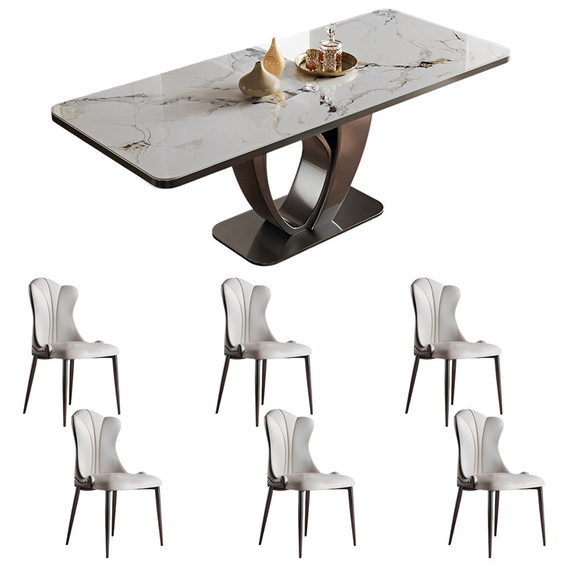 Ensemble de table et de chaises rectangulaires Home Rock, H 29,52 po x L 62,99 po x l 33,46 po