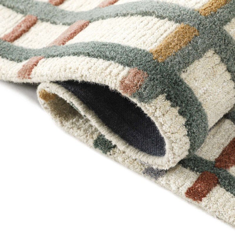 Polychrome Rug: Modernist Hand Tufted Rug in Multi, Rectangle 2' x 3'