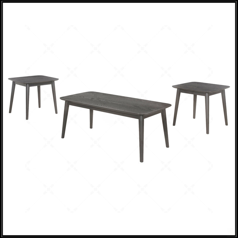 Ensemble de tables basses noires 3 pièces, Noir