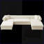 Canapé modulaire en chenille 3 pièces 135,5 pouces en U avec deux chaises modulaires | Salon / chambre à coucher / salon | Chenille | Beige-309559684