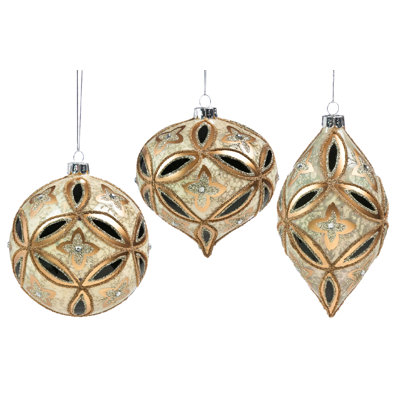 3'' Glass Holiday Shaped Ornament