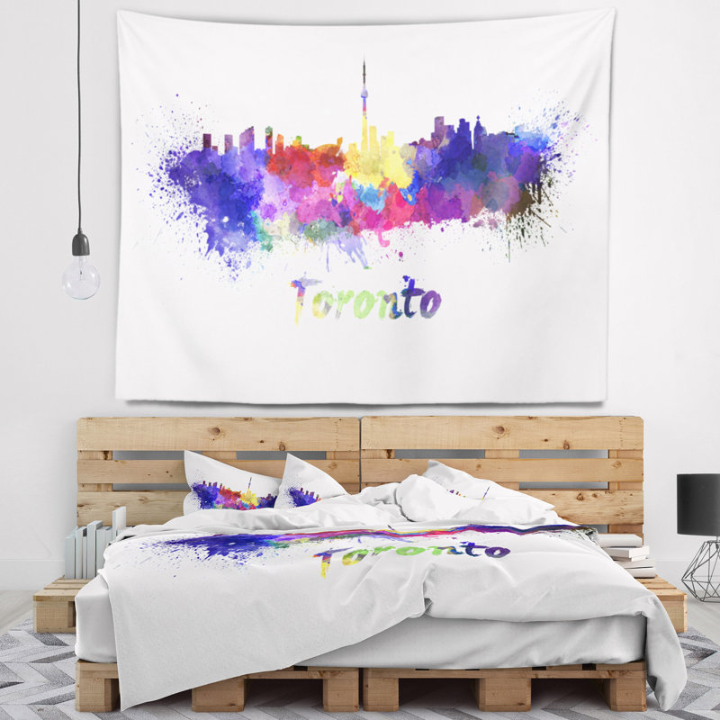 Tapisserie de toronto skyline Cityscape, H 78 po x l 92 po