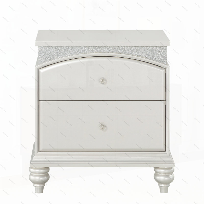 Table de chevet 2 tiroirs Platinum