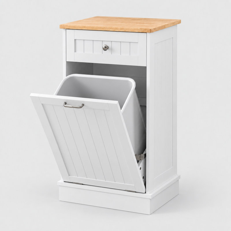 Armoire poubelle inclinable Havant, Single Door, Blanc