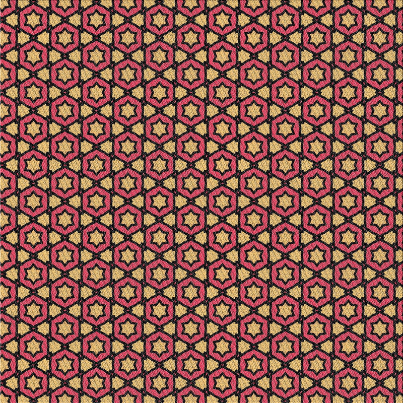 Tapis brun à motif géométrique, Carré 7 pi