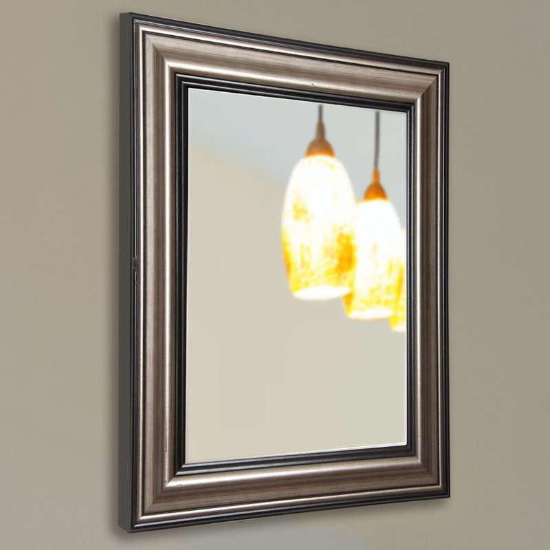 Miroir décoratif traditionnel d'Ukiah, H 32 po x l 20 po, Argent