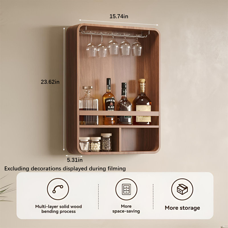Support à vin mural Nordic Tablette de rangement polyvalente pour la cuisine et la salle à manger