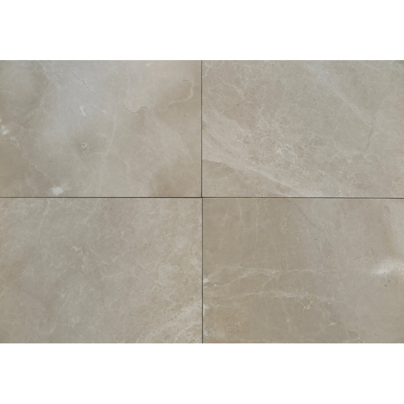 Carreau de marbre et de mur 24 po x 24 po, Crema Aakar