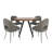 Aurthur 45" Round Dining Table And Upholstered Dining Chairs Set - Dark Gray Fabric-118608190