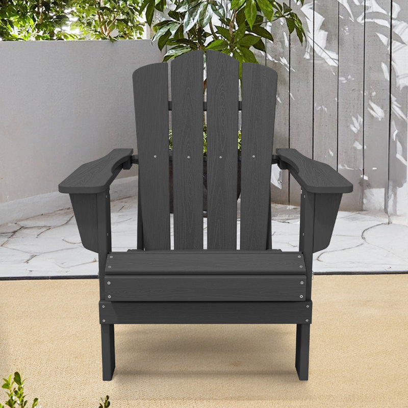 Teo Foldable Outdoor Adirondack Chair, Grey