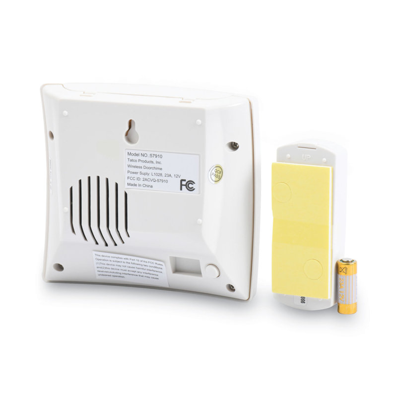 Tatco White Wireless Doorbell Kit with Blue Button