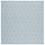 Sunset Power Loom 85% Polypropylene/15% Polyester Geometric Area Rug in Aqua / Beige