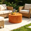 Table d'appoint ronde en terre cuite MGO avec corps cylindrique texturé ondulé, table d'appoint multi-usage intérieure et extérieure entièrement assemblée pour le salon-1334009368-1334009371