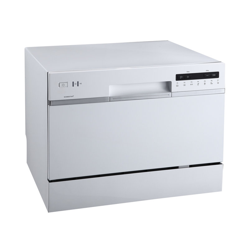 21-5/8 Inch Wide 6 Place Setting Countertop Dishwasher, White