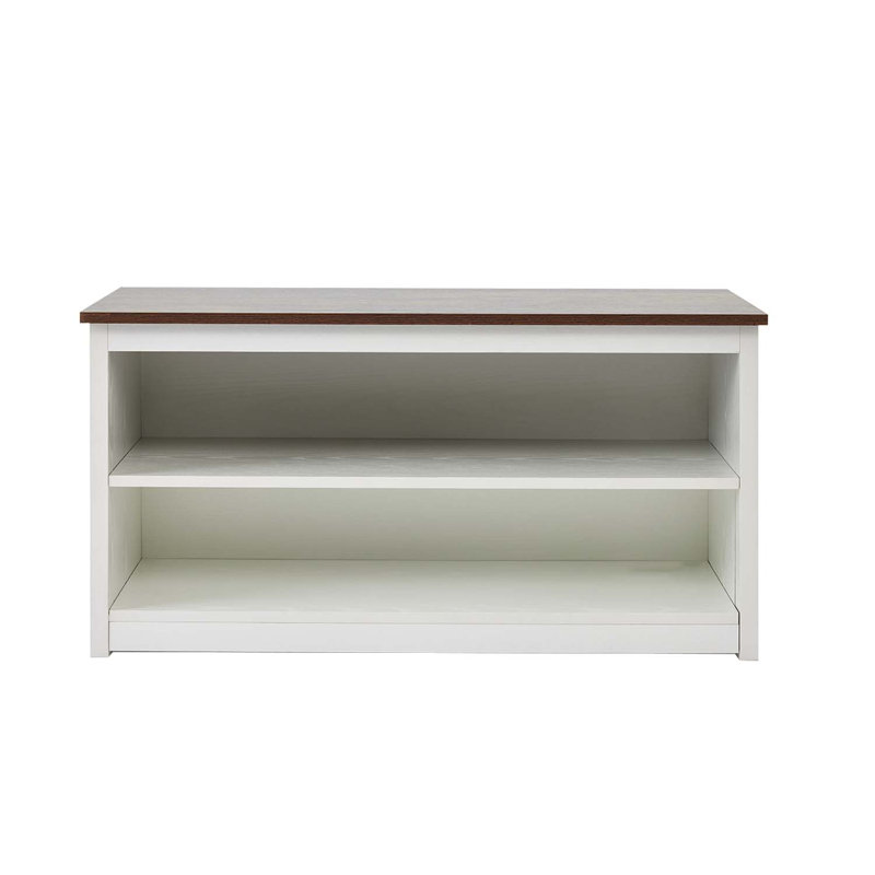 2-Tier Wooden Shoe Bench, 9 Pair Storage Entryway Organizer With Seat, White