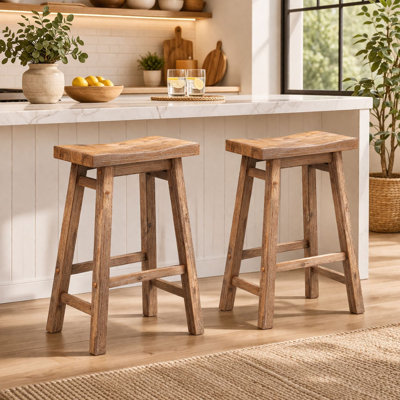 Alessandro Counter Stool with Solid Wood Frame