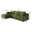 Canapé modulaire 103 po Cloud, fauteuils rembourrés minimalistes modernes, canapé confortable en forme de L pour le salon, canapé d'angle à assise profonde, aucun assemblage requis, vert (tissu en velours côtelé moelleux)-13290298