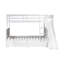 Lit superposé simple au-dessus de double avec tiroirs de rangement, glissière et tablettes - bois d'hévéa-1162315922