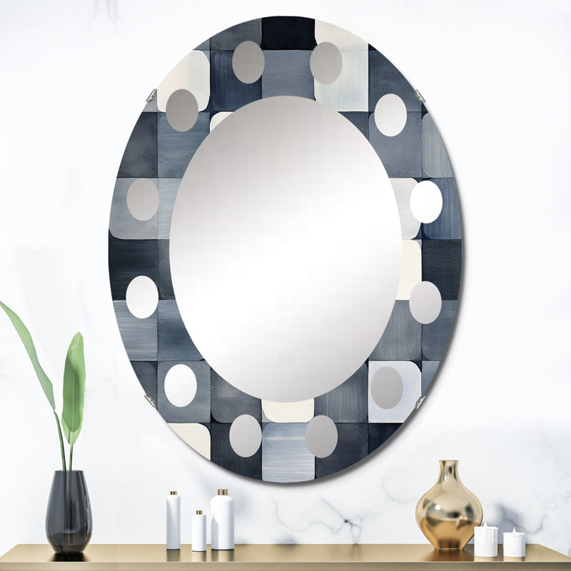 Nagaina - Miroir mural moderne ovale, 36 po x 24 po