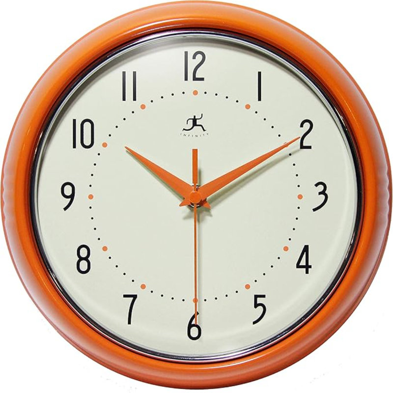 Infinity Instruments LTD. Rétro horloge murale de cuisine Mid Century