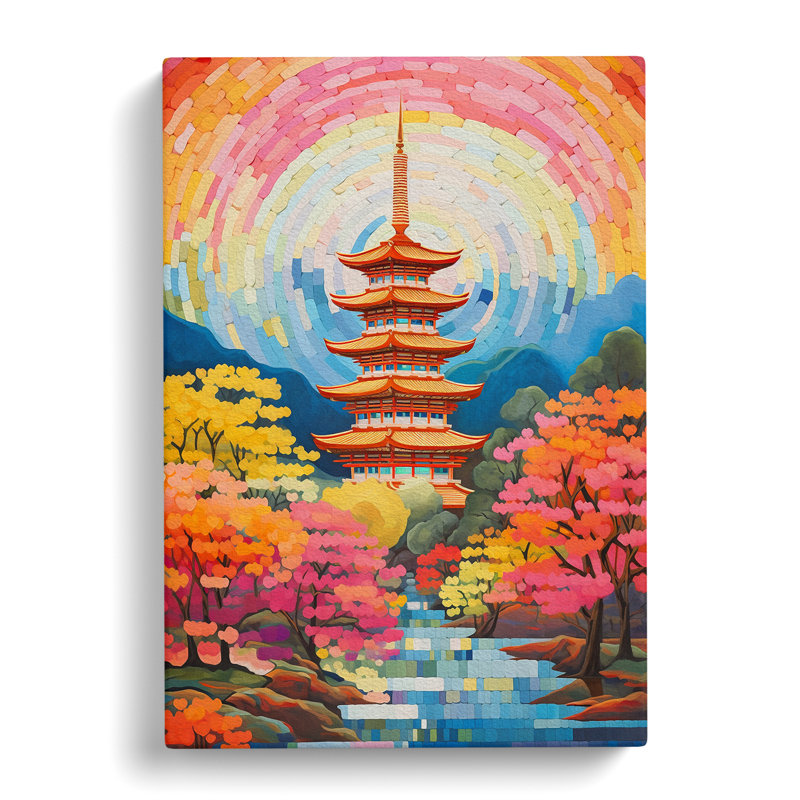 Pagoda Colour Field No.2 - Wrapped Canvas, 50cm H x 35cm W x 3cm D