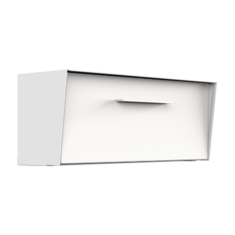 Mid-Century Modern ANGLED Wall Mounted Mailbox, Gloss White