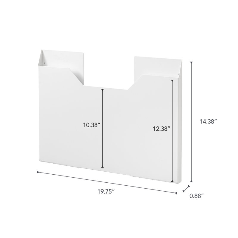 Slim White Magnetic Steel Placemat Organizer