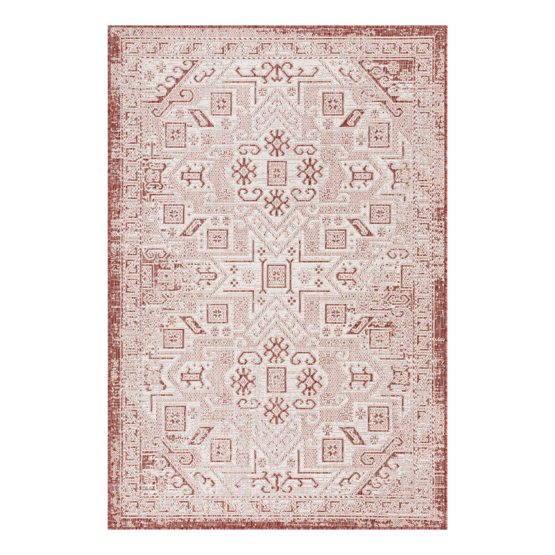 Tapis intérieur / extérieur bleu Allexis Southwestern, Rectangle 4 pi x 6 pi