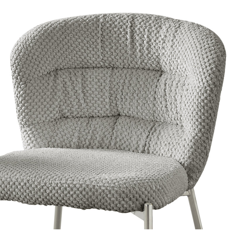 Chaises d'appoint moelleuses uniques avec pieds plaqués, Gris, Chrome